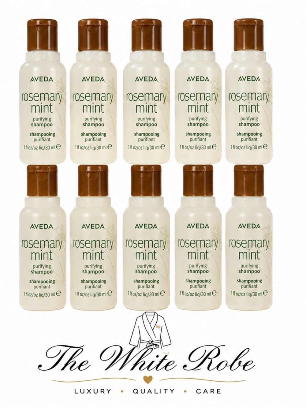 🌿 AVEDA Rosemary Mint Purifying Shampoo | 10-Pack | 1 oz Travel Size